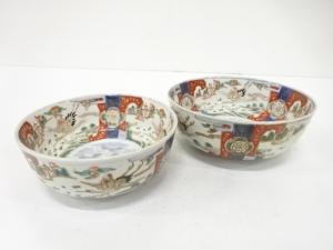 古伊万里　染付赤絵　鶴　入子鉢